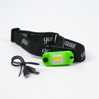 Фонарь налобный GAUSS GFL408 3W 150lm Li-ion 300mAh LED