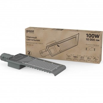 Светильник уличный GAUSS AVENUE 420*160*57 10000lm 190-250V КСС "Ш" 1/10